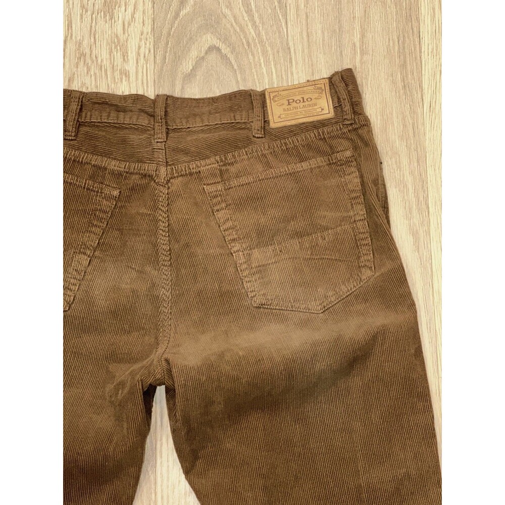 Polo Ralph Lauren Hampton Straight Brown Corduroy Pants Dungarees Mens 36x30